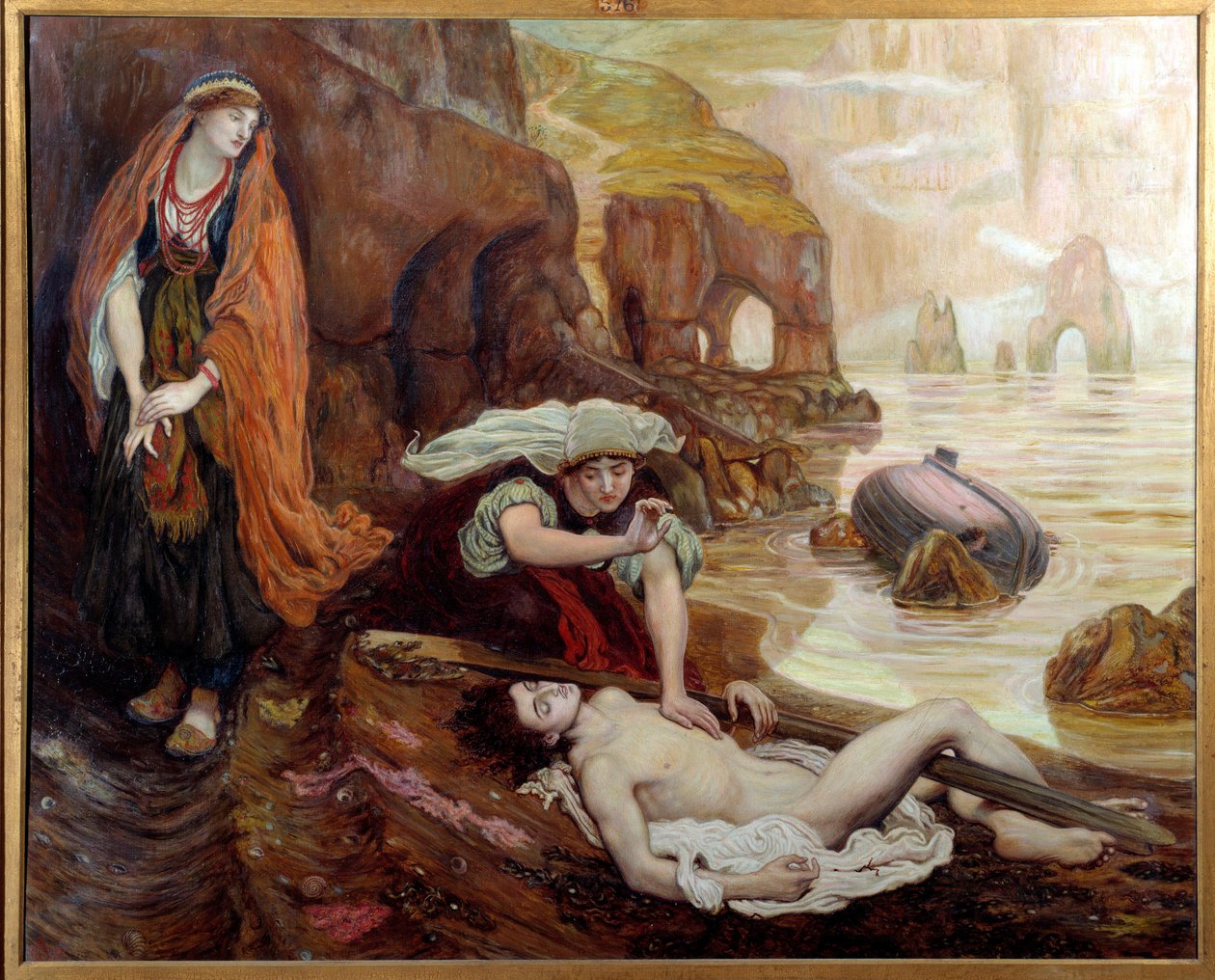 Haydee odkrywa ciało Don Juana Ilustracja do piosenki Lorda Byrona 2. Obraz Ford Madox Brown (1821-1893) 1878 Nd. 1,15x1,42 m Paryż, musee d