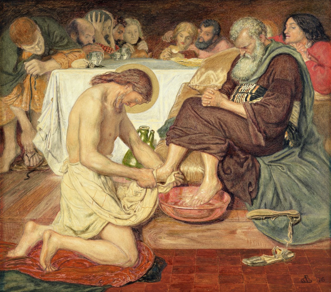 Jezus myje nogi Piotrowi autorstwa Ford Madox Brown