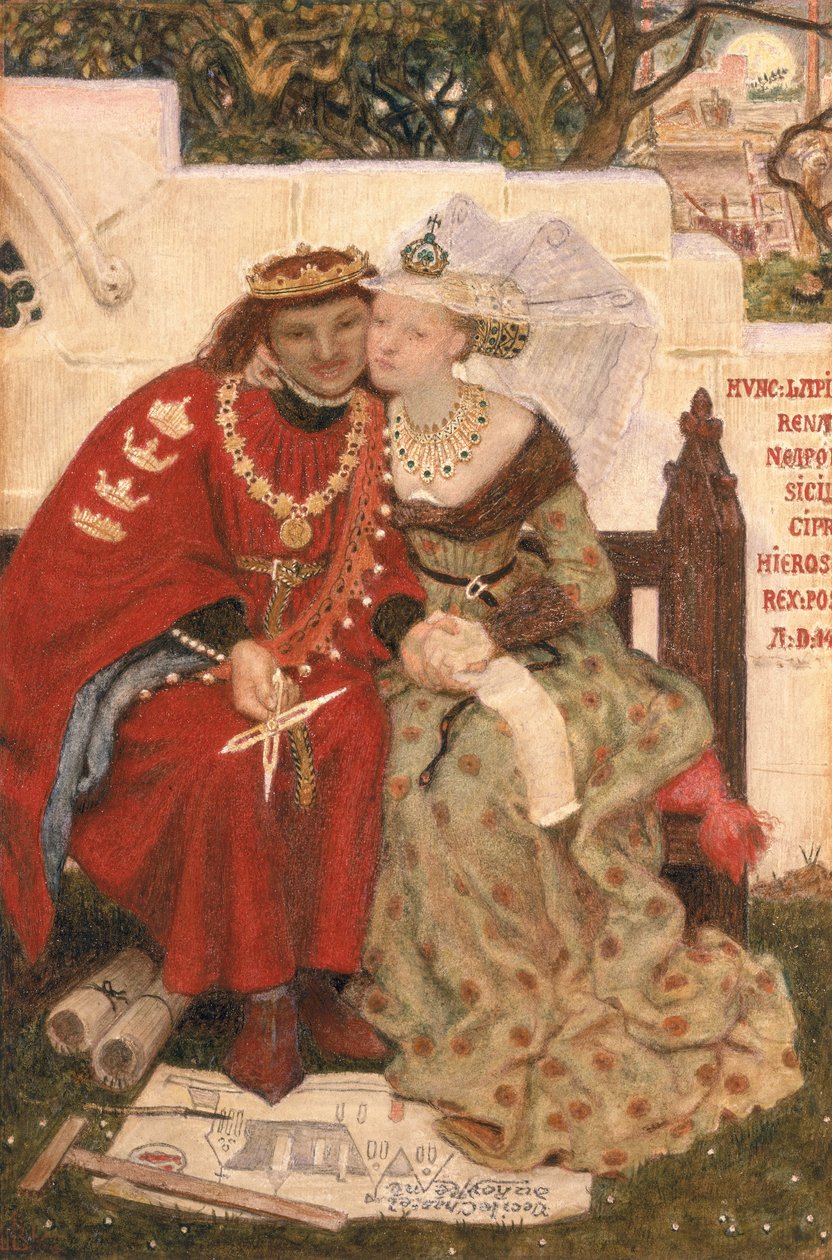 Miesiąc miodowy króla Renesa (wc na papierze) autorstwa Ford Madox Brown