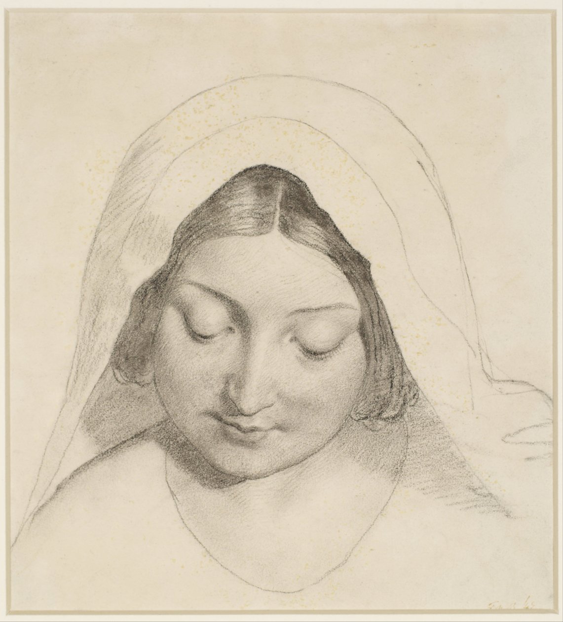 Oure Ladye of Saturday Night - Studium głowy Madonny autorstwa Ford Madox Brown
