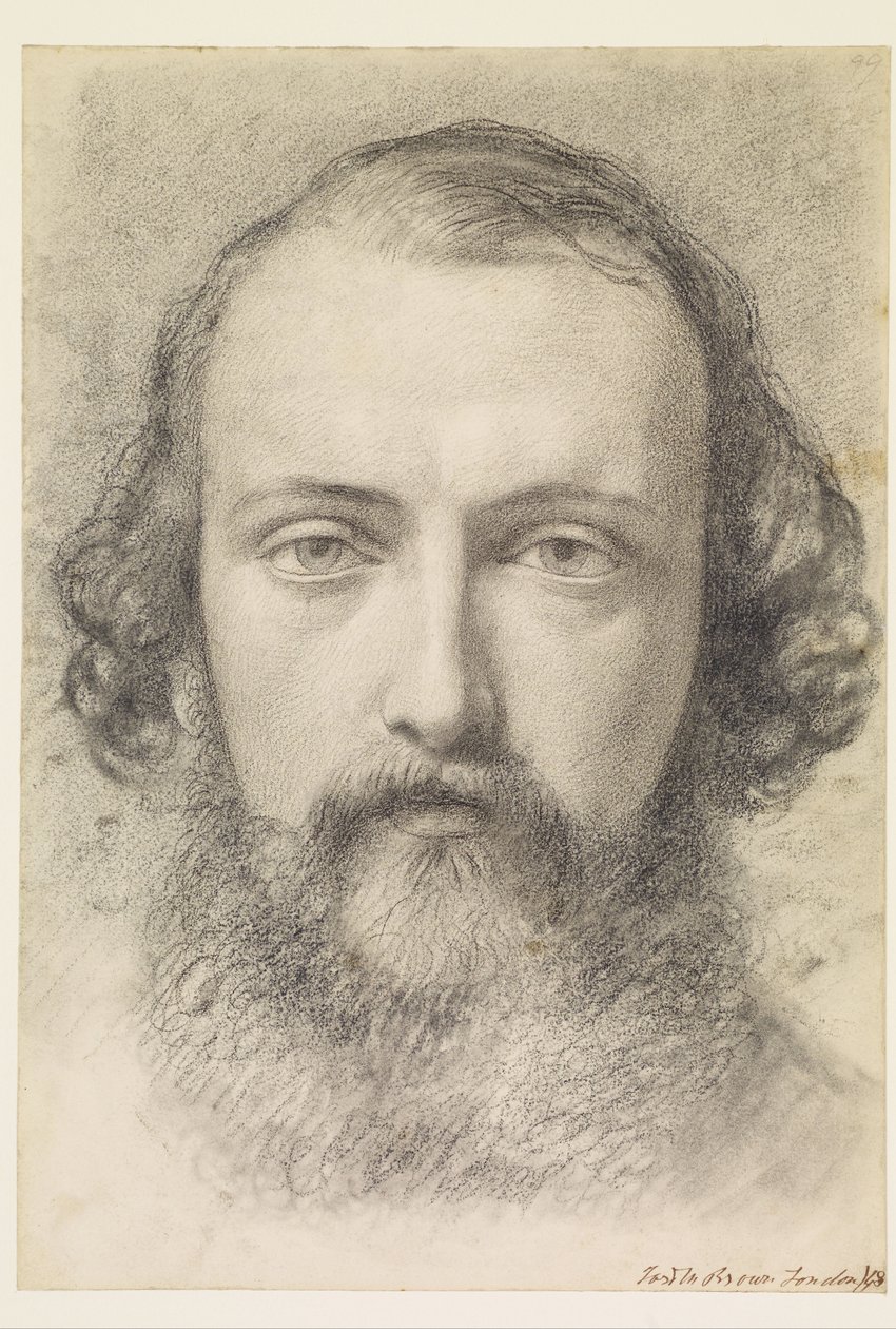 Portret: Studium głowy Daniela Caseya (cała twarz) autorstwa Ford Madox Brown