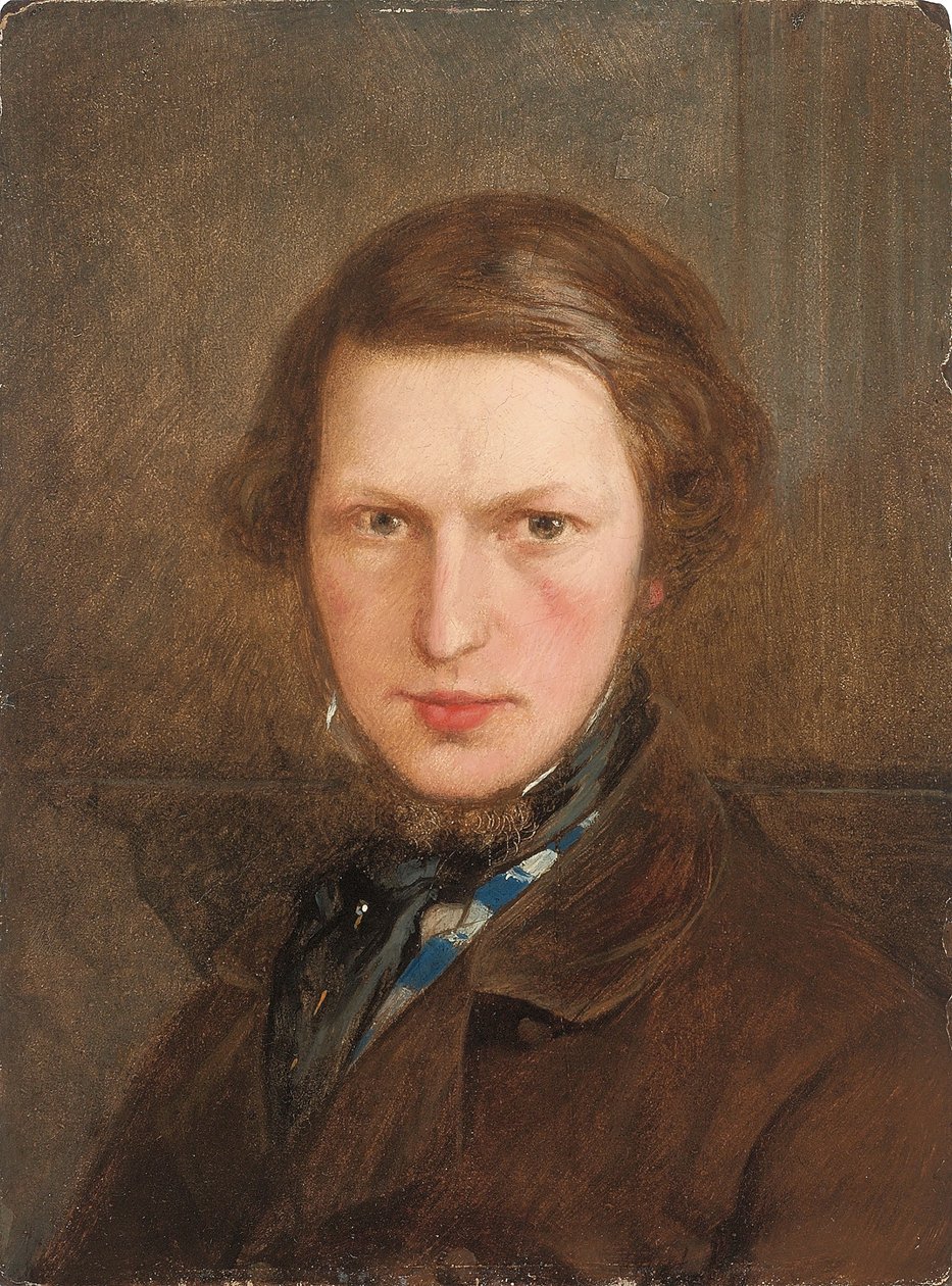 Autoportret w brązowym płaszczu, c. 1844 autorstwa Ford Madox Brown
