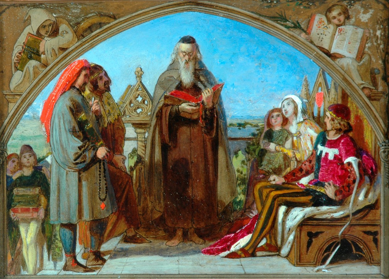 Szkic do „Wycliffe Reading His Translation”, 1847 autorstwa Ford Madox Brown