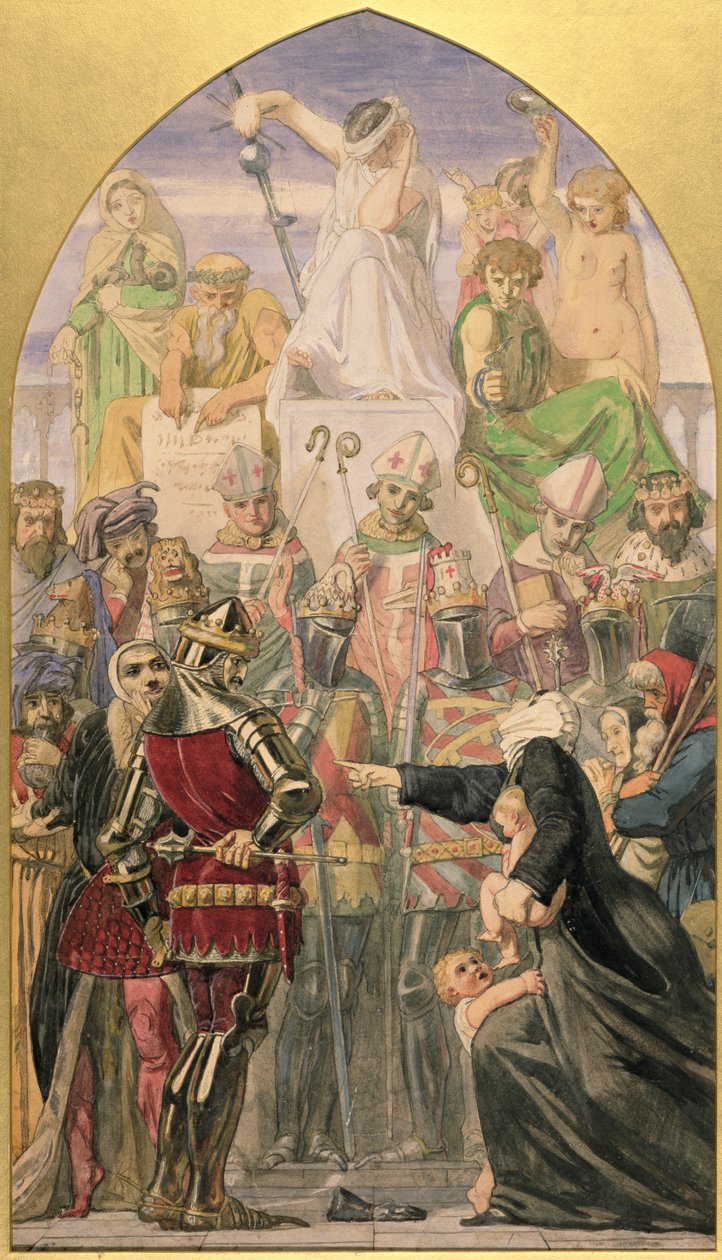 Studium do „The Spirit of Justice” (ołówek, akwarela i bodycolor na papierze) autorstwa Ford Madox Brown