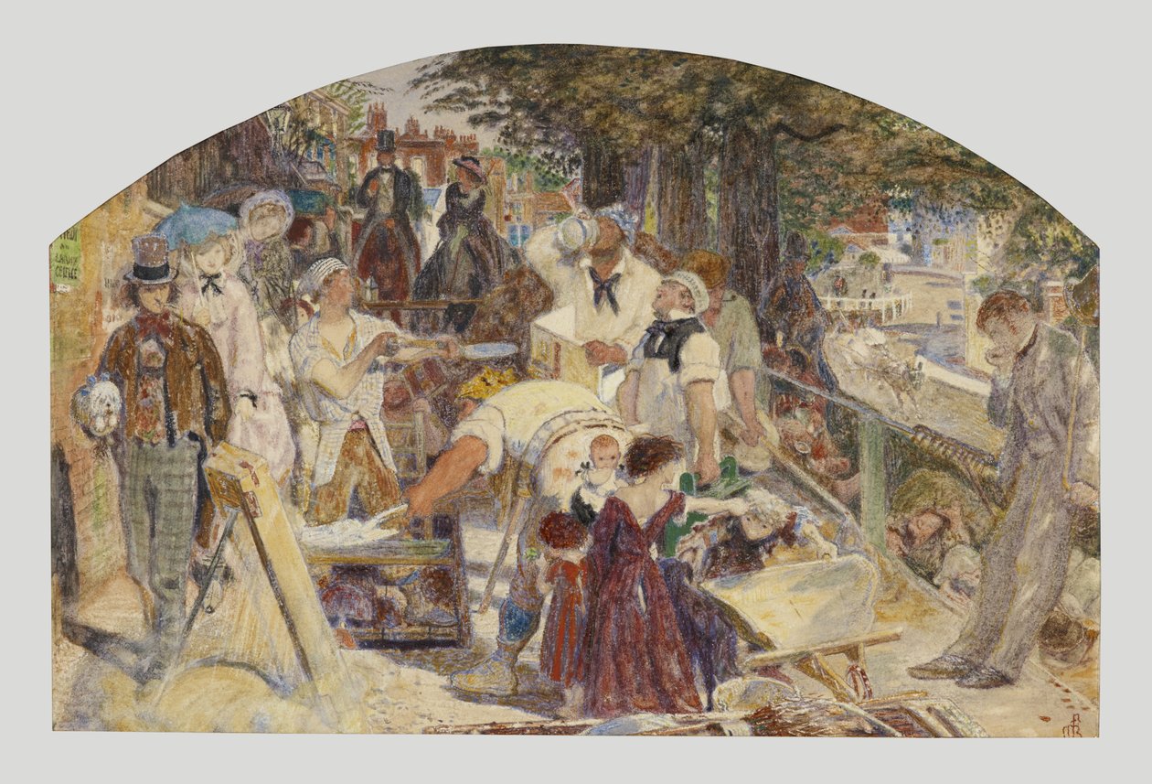 Studium do obrazu „Dzieło”, ok. 1856 (akwarela na papierze) autorstwa Ford Madox Brown
