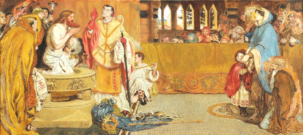 Chrzest św. Edwina, 1879 r. autorstwa Ford Madox Brown