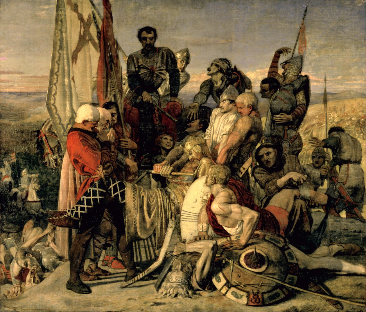 Ciało Harolda przyniesione przed Wilhelma Zdobywcę autorstwa Ford Madox Brown