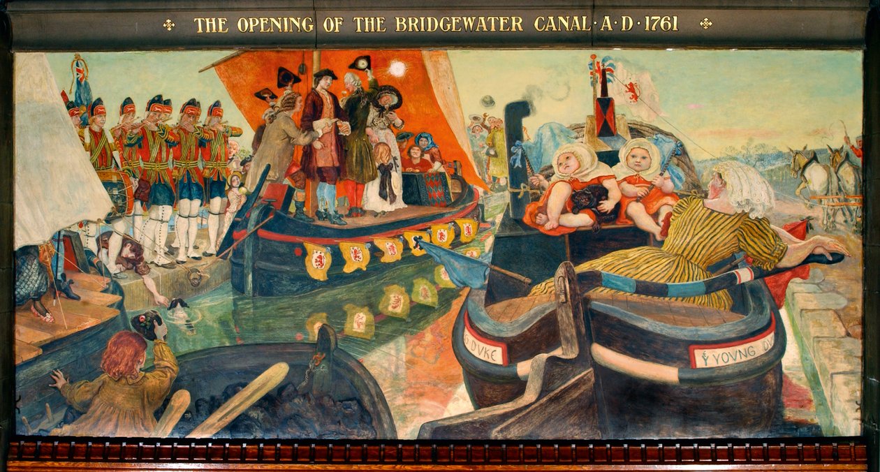 Otwarcie kanału Bridgewater AD 1761 autorstwa Ford Madox Brown