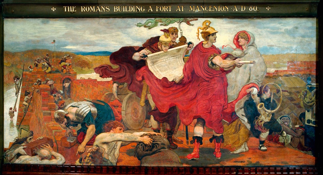 Rzymianie budują fort w Mancenion w roku 80 n.e autorstwa Ford Madox Brown