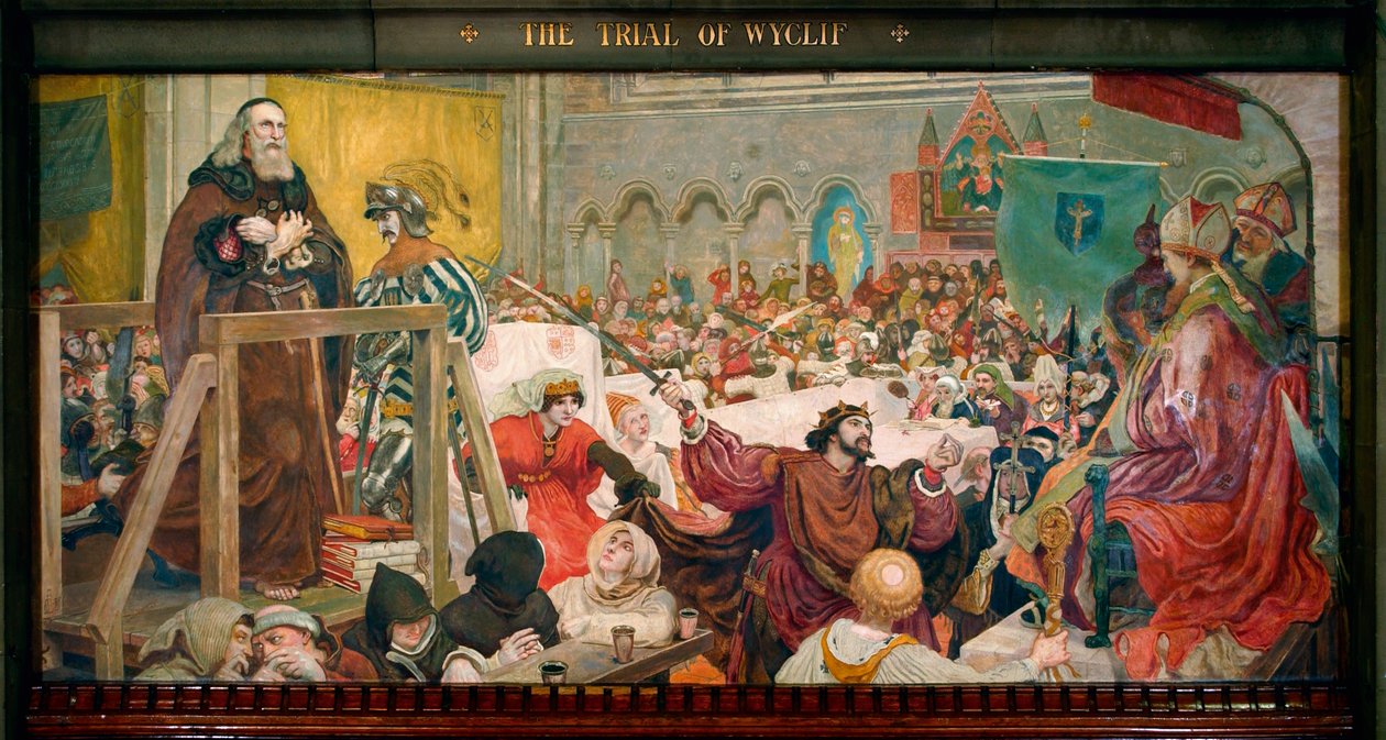 Proces Wiklifa autorstwa Ford Madox Brown