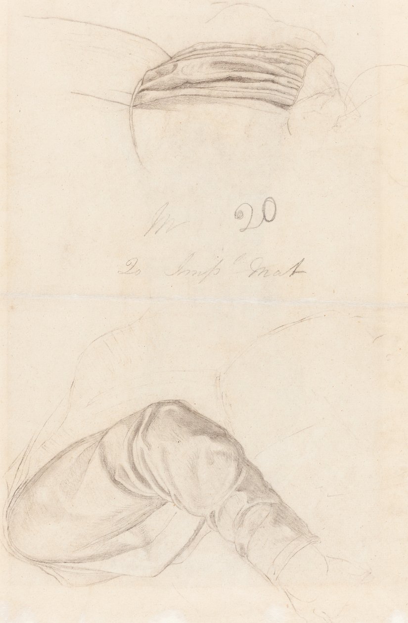 Dwa studia draperii [verso] autorstwa Ford Madox Brown