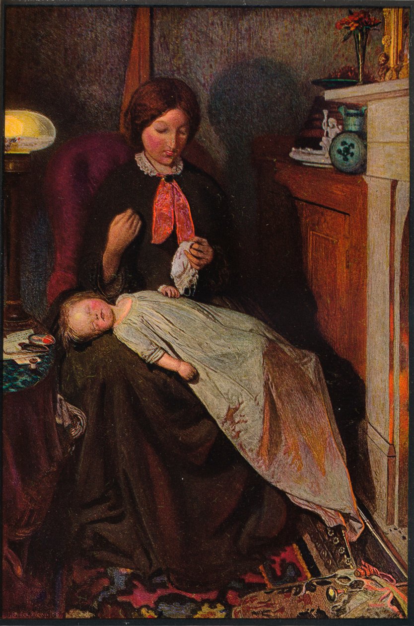 Oczekiwanie: angielski kominek z lat 1854-1855, 1855. autorstwa Ford Madox Brown