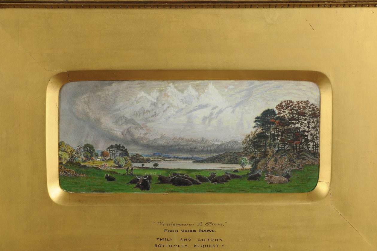 Windermere - Burza, 1848 (wc na papierze) autorstwa Ford Madox Brown