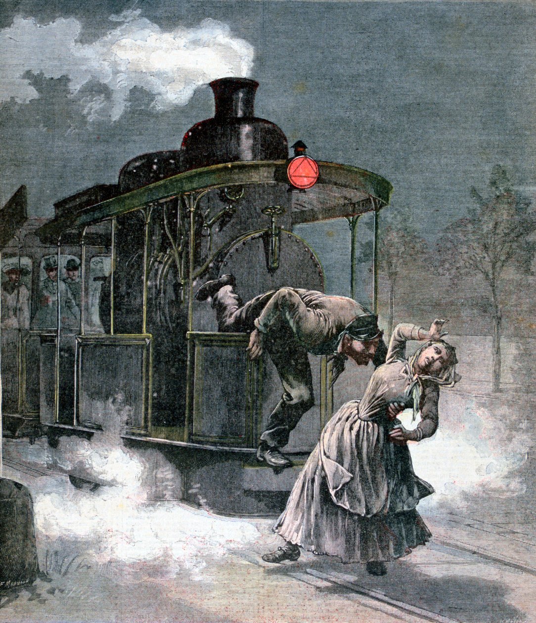 Wypadek na linii kolejowej Marly-le-Roi, Francja, 1891 autorstwa Fortuné Méaulle