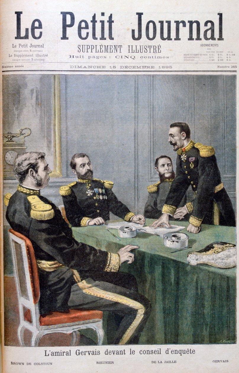Admirał Gervais przed komisją śledczą, 1895 autorstwa Fortuné Méaulle