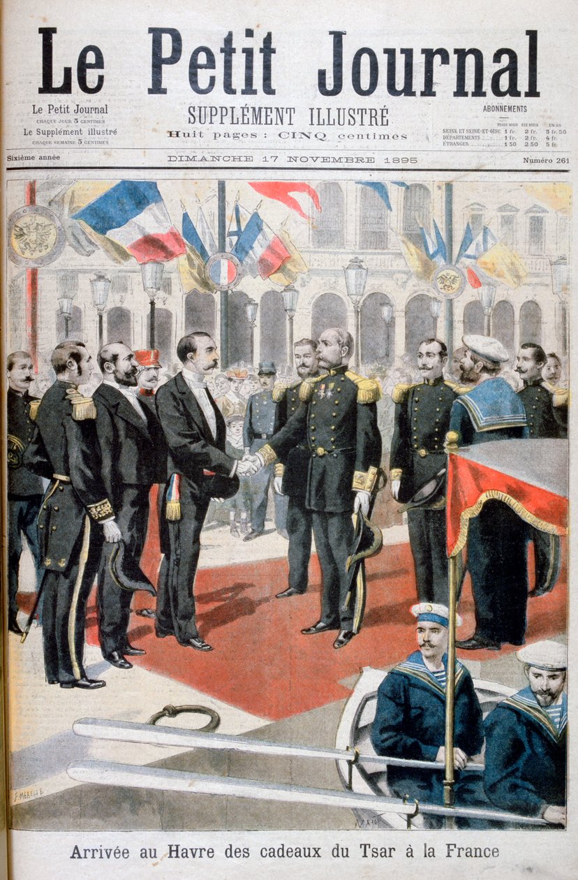 Przybycie do Le Havre darów cara we Francji, 1895 autorstwa Fortuné Méaulle