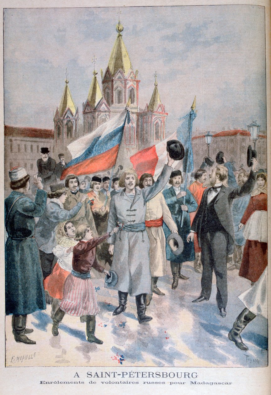 Nabór rosyjskich ochotników na Madagaskar, Sankt Petersburg, 1895 autorstwa Fortuné Méaulle