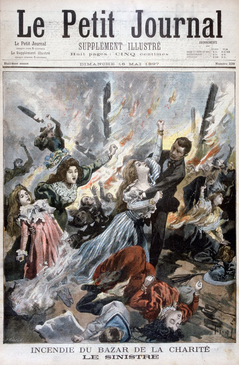 Pożar na Bazar de la Charite, Paryż, 4 maja 1897 autorstwa Fortuné Méaulle