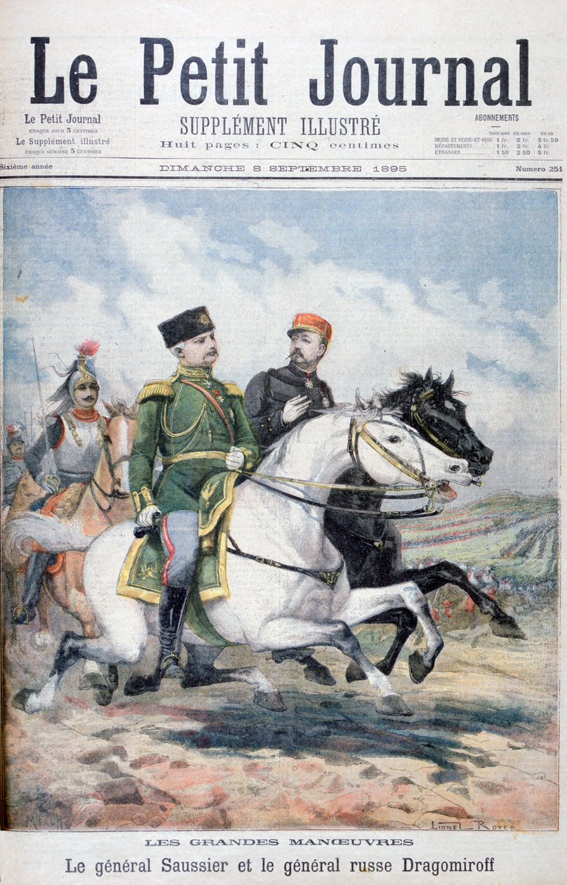 Francuski generał Saussier i rosyjski generał Dragomirow, 1895 autorstwa Fortuné Méaulle