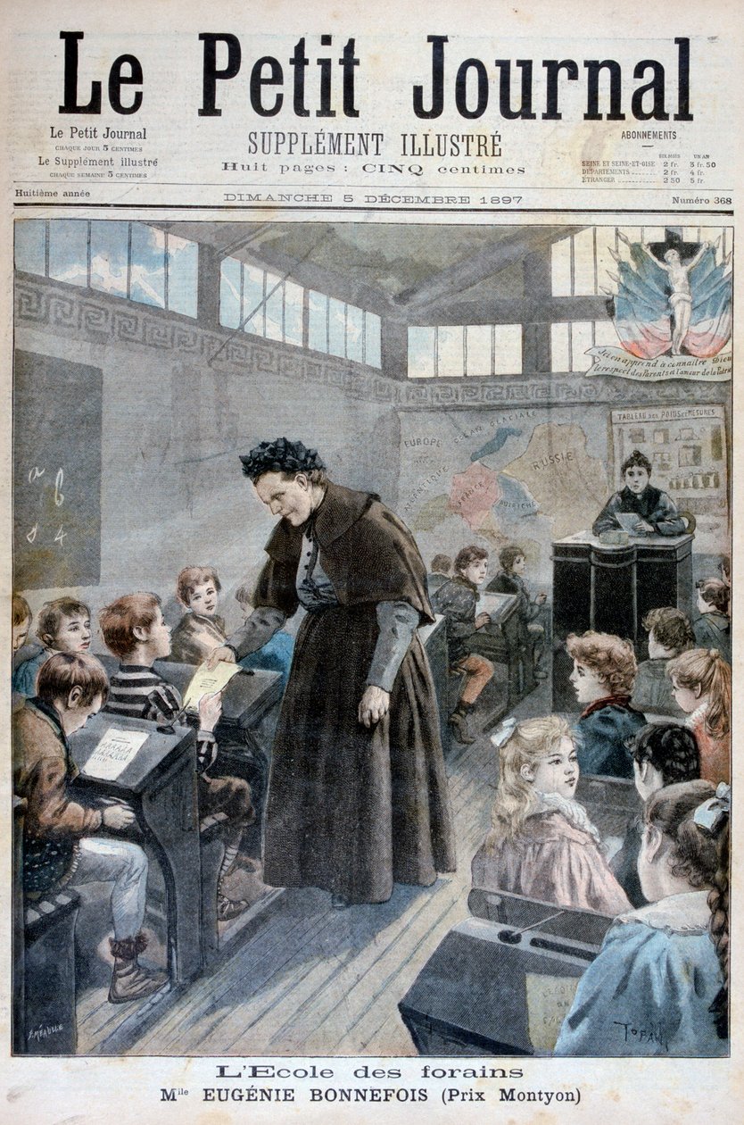 Mademoiselle Eugenie Bonnefois, założycielka szkoły dla dzieci pracowników jarmarcznych, 1897 autorstwa Fortuné Méaulle