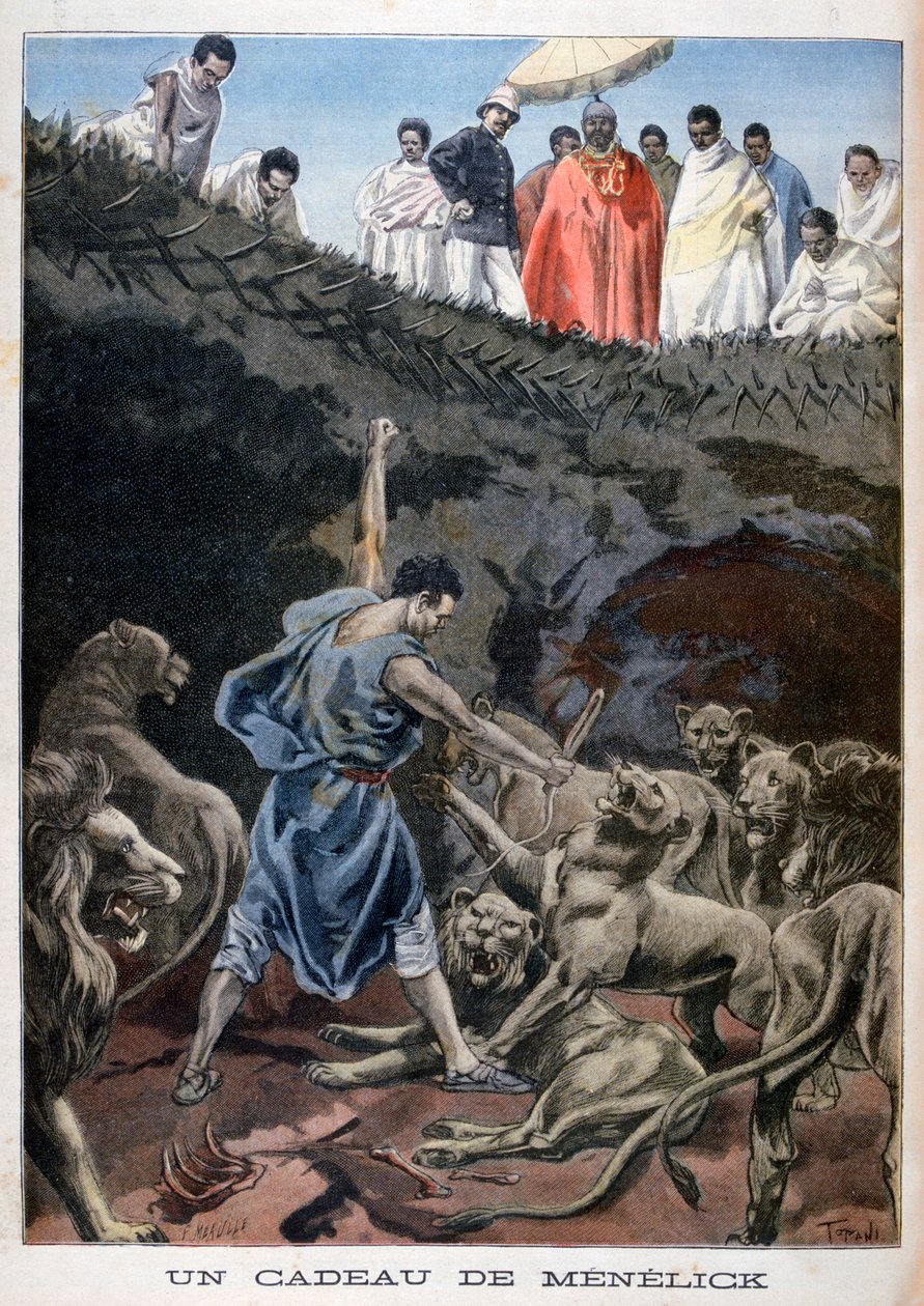 Menelik II z Etiopii, 1898 autorstwa Fortuné Méaulle