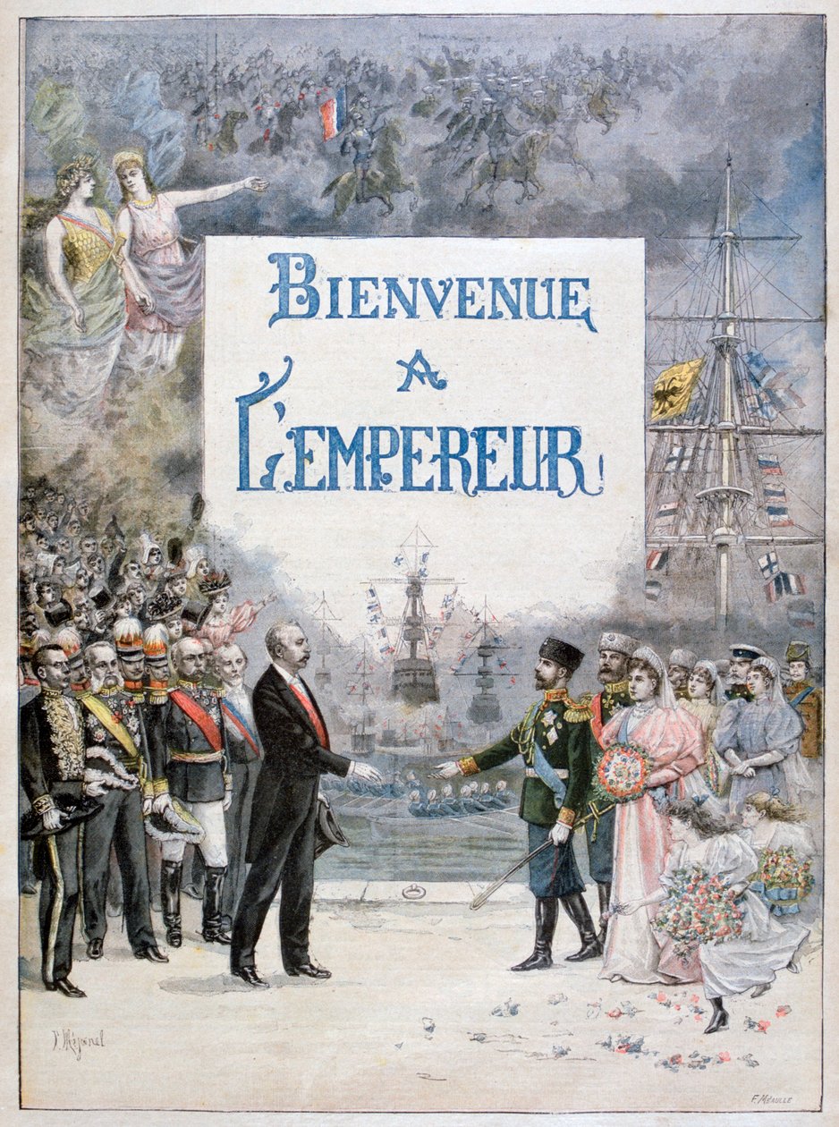 Mikołaj II z Rosji i Félix Faure, prezydent Republiki Francuskiej, 1896 autorstwa Fortuné Méaulle
