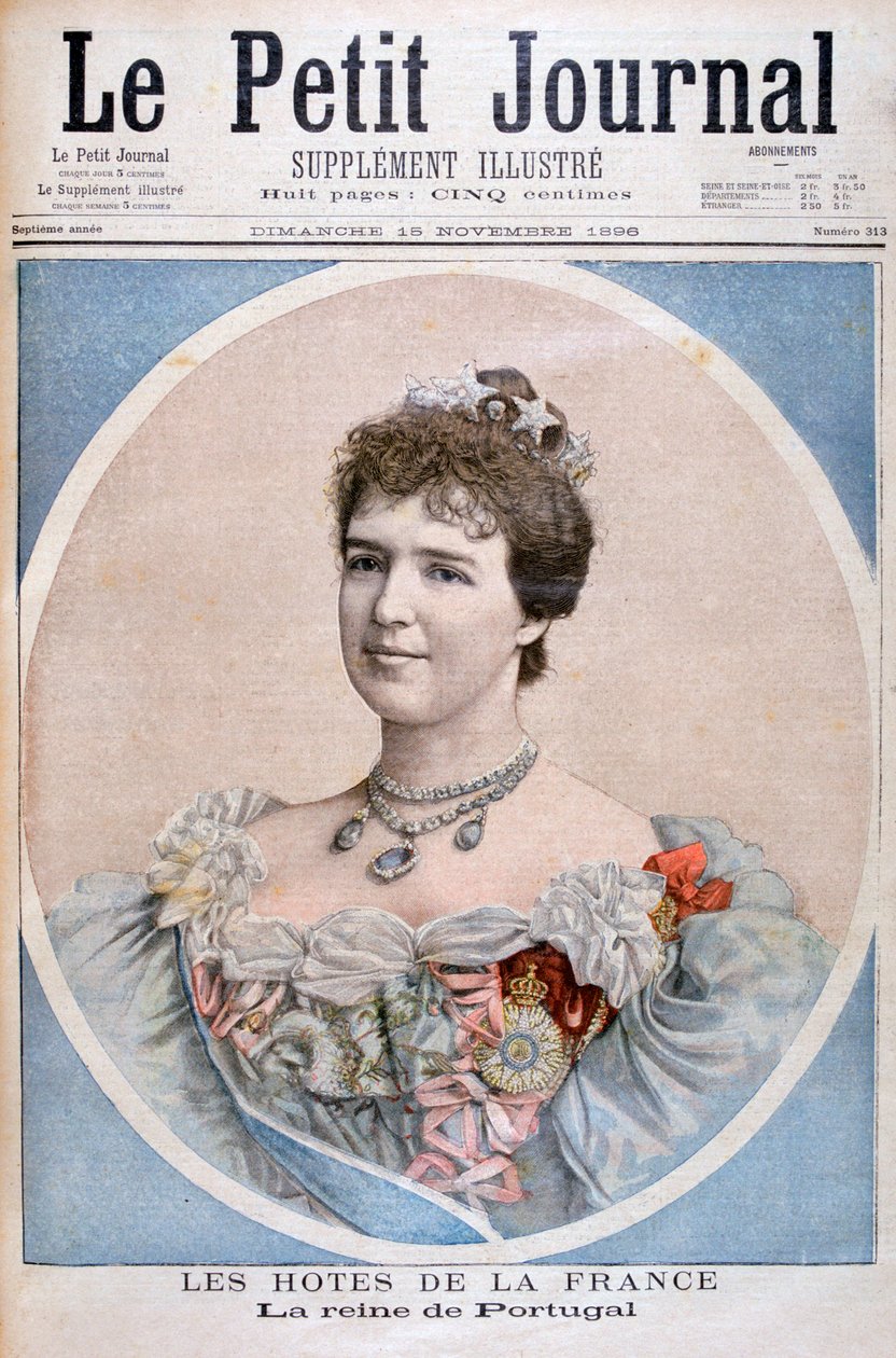 Portret królowej Amelii Portugalii, 1896 autorstwa Fortuné Méaulle
