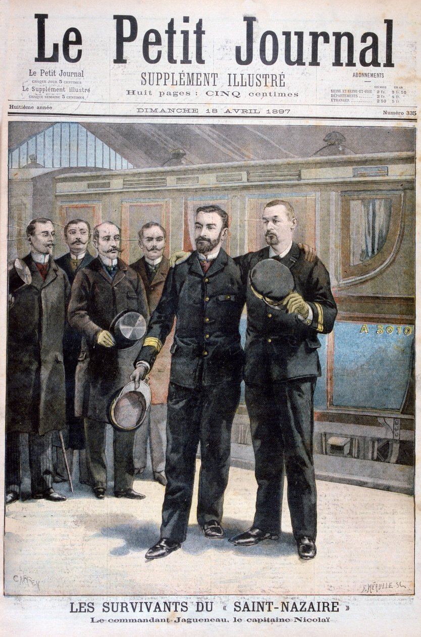 Ocaleni z miasta Saint Nazaire, dowódca Jagueneau i kapitan Nicolai, 1897 autorstwa Fortuné Méaulle