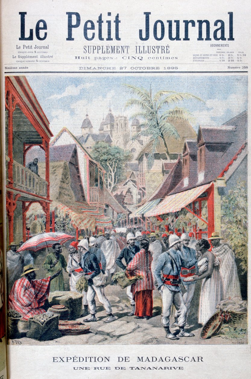 Tananarive Antananarivo, stolica Madagaskaru, 1895 autorstwa Fortuné Méaulle