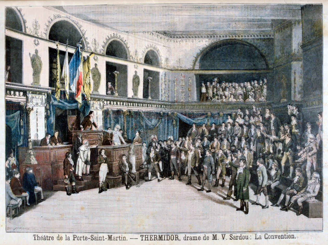 Konwencja, scena z termidora, w Theatre de la Porte Saint-Martin, Paryż, 1896 autorstwa Fortuné Méaulle