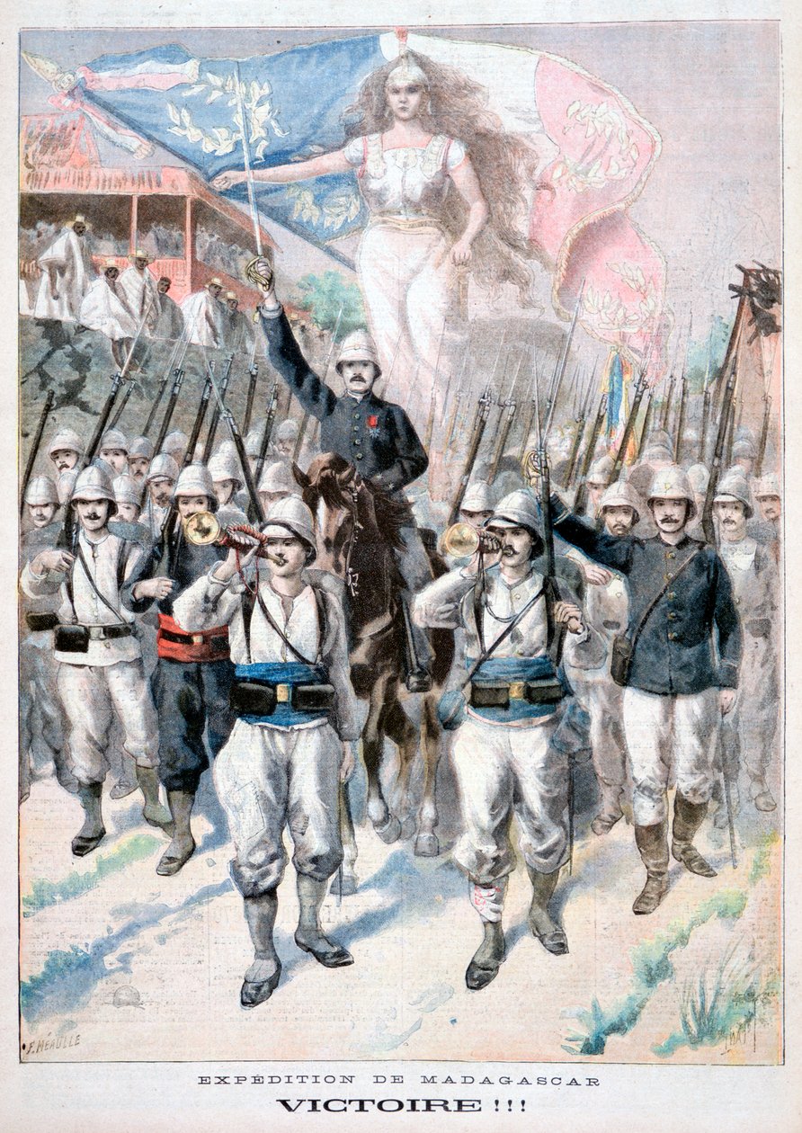 Zwycięstwo!!, francuska interwencja na Madagaskarze, 1895 autorstwa Fortuné Méaulle