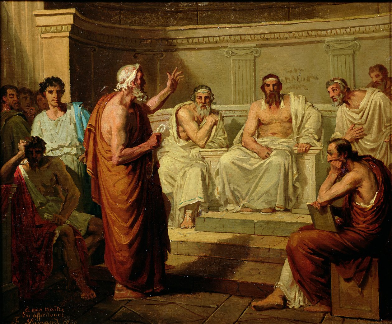 Sofokles oskarżony przez swoich synów, 1860 autorstwa Fortune Joseph Seraphin Layraud
