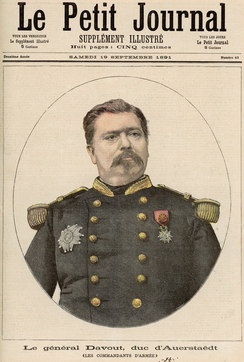 Generał Louis Nicolas Davout (1770-1823) książę Auerstaedt, z „Le Petit Journal”, 19 września 1891 autorstwa Fortune Louis Meaulle