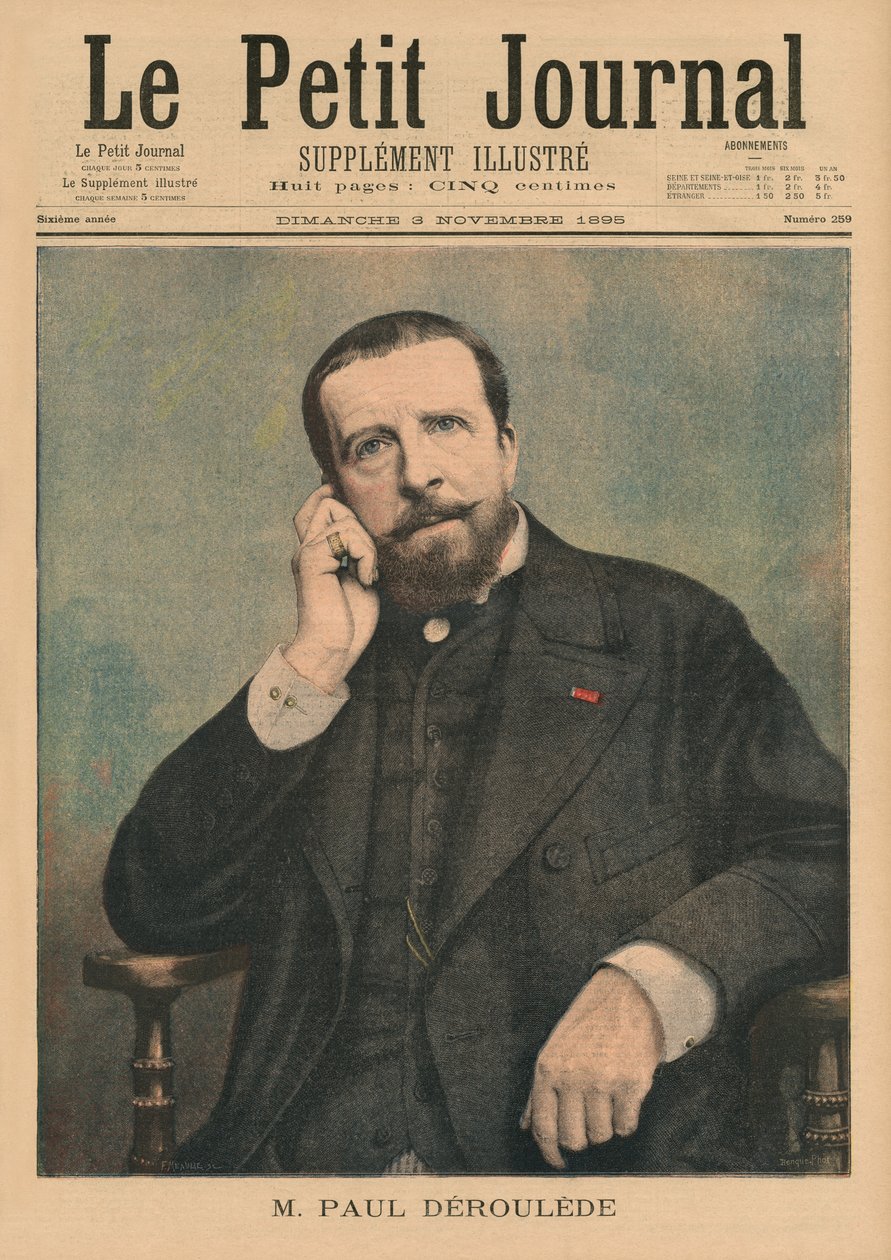 Paul Deroulede, ilustracja na okładce z „Le Petit Journal”, dodatek illustre, 3 listopada 1895 r. autorstwa Fortune Louis Meaulle