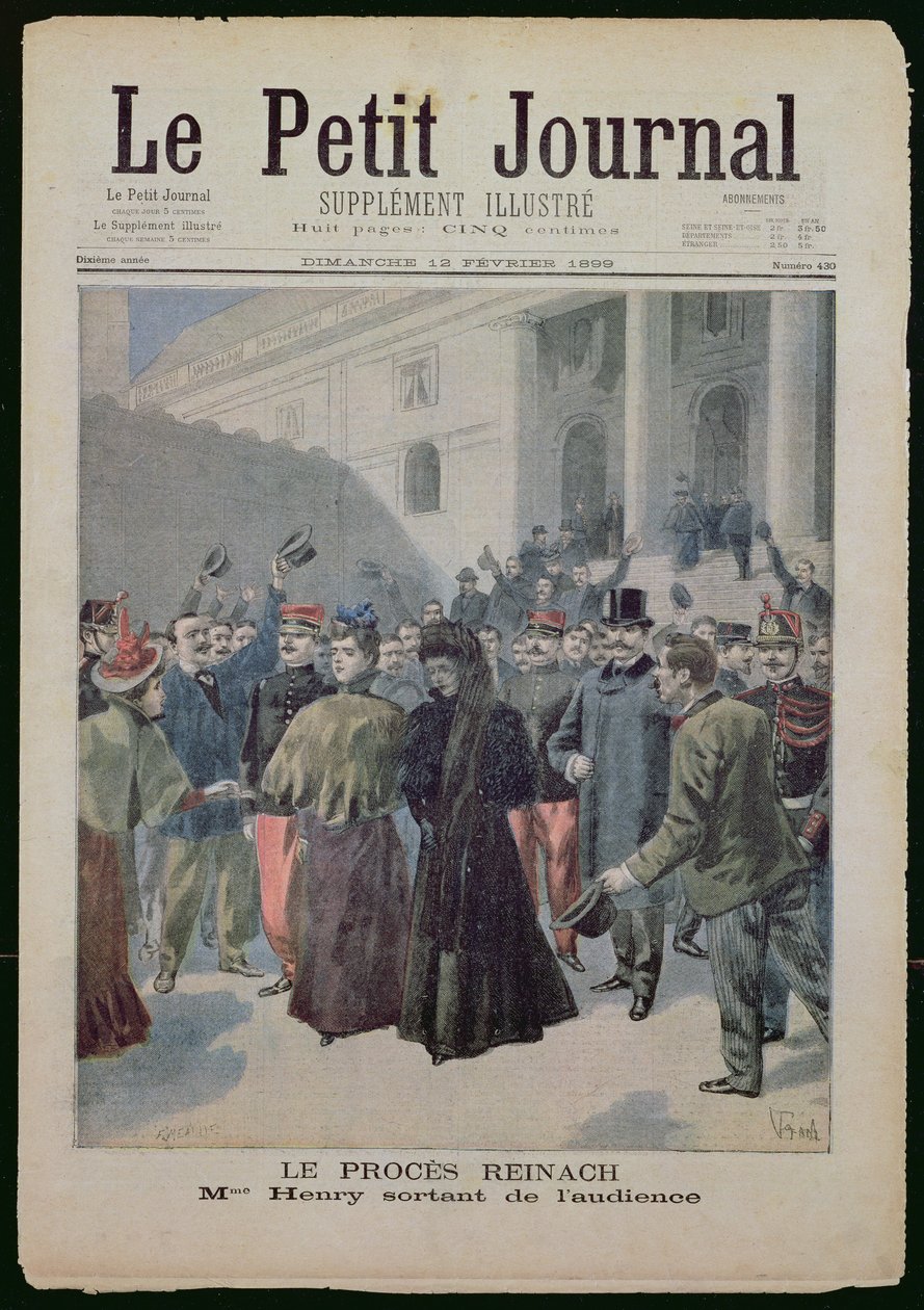 Proces Reinacha, z "Le Petit Journal", 12 lutego 1899 r. autorstwa Fortune Louis Meaulle