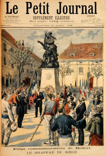 Upamiętnienie oblężenia Belfort, ilustracja z Le Petit Journal, 19 kwietnia 1896 r. autorstwa Fortune Louis Meaulle