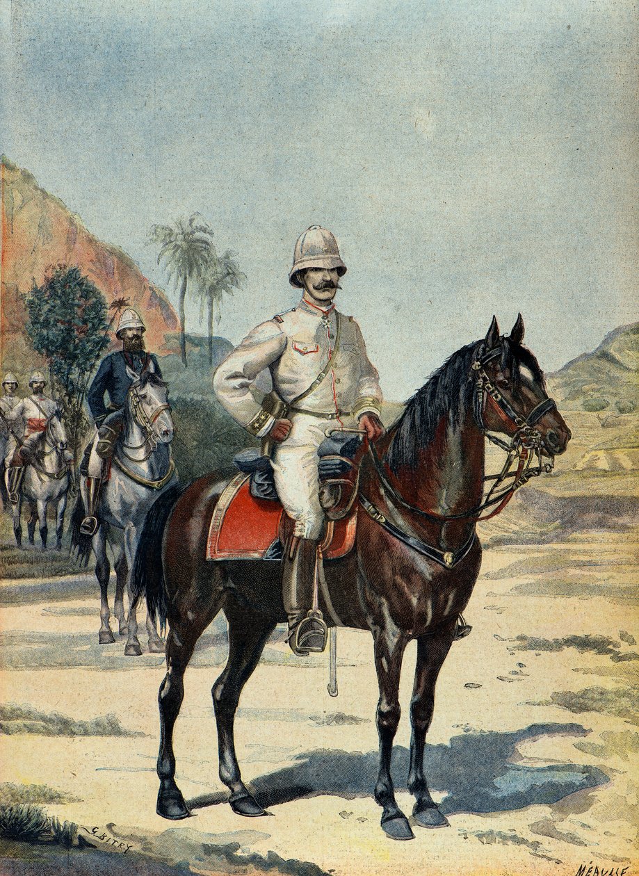Generał Joseph Gallieni na Madagaskarze w 1899 r. (rycina) autorstwa Fortune Louis Meaulle