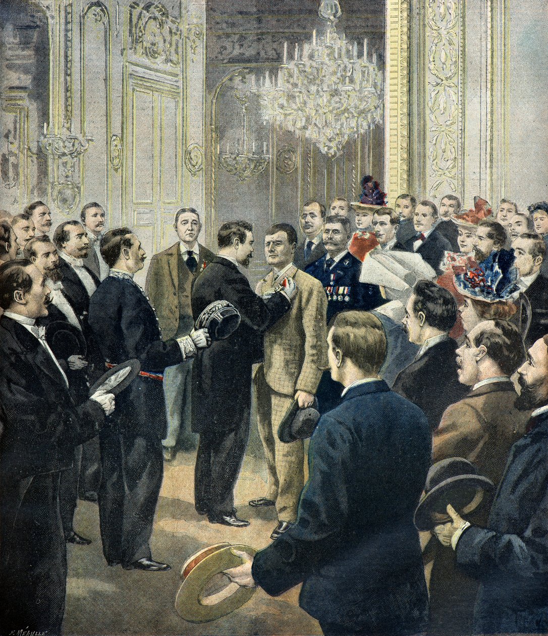 Louis Barthou dekoruje woźnicę Georges