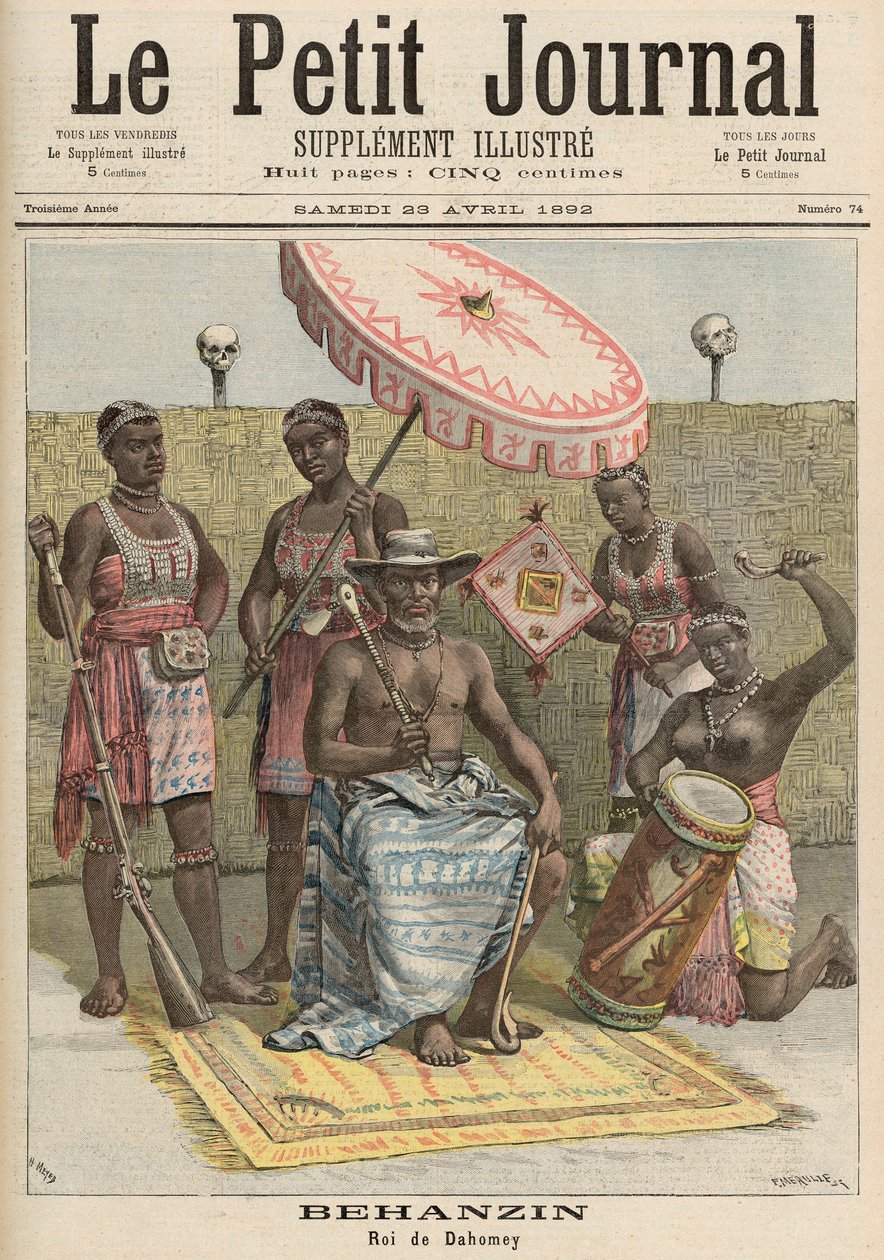 Behanzin (1844-1906) król Dahomeju, z „Le Petit Journal”, 23 kwietnia 1892 autorstwa Fortune Louis Meaulle and Henri Meyer
