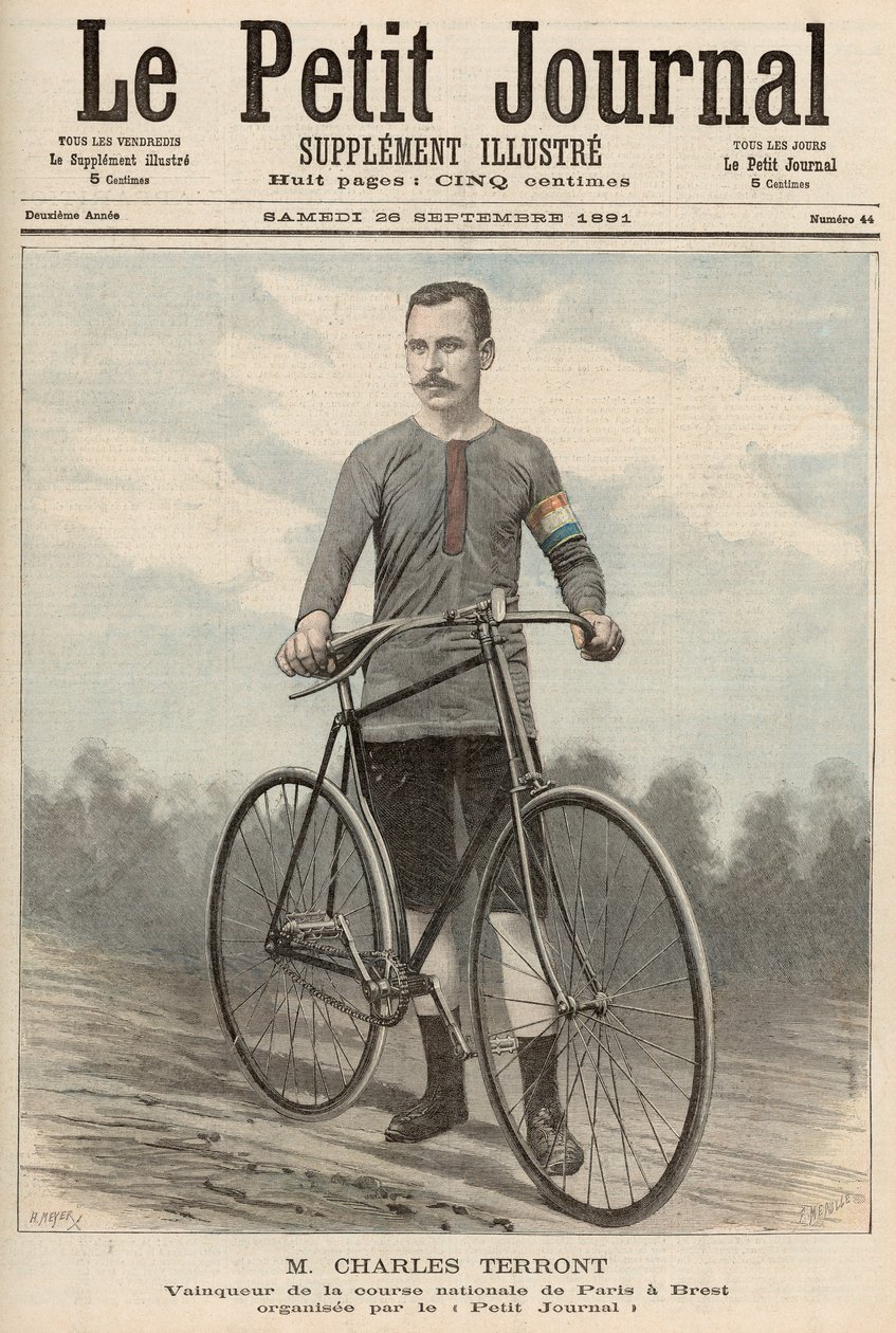 Charles Terront (1857-1932) z „Le Petit Journal”, 26 września 1891 r. autorstwa Fortune Louis Meaulle and Henri Meyer