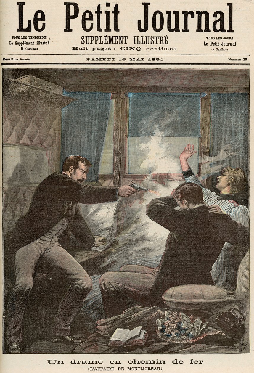 Dramat na kolei: Afera Montmoreau, z „Le Petit Journal”, 16 maja 1891 autorstwa Fortune Louis Meaulle and Henri Meyer