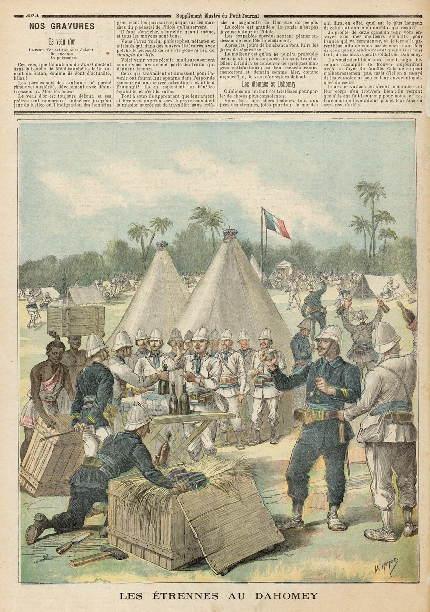 Pudełka noworoczne w Dahomeju, z „Le Petit Journal”, 31 grudnia 1892 r. autorstwa Fortune Louis Meaulle and Henri Meyer