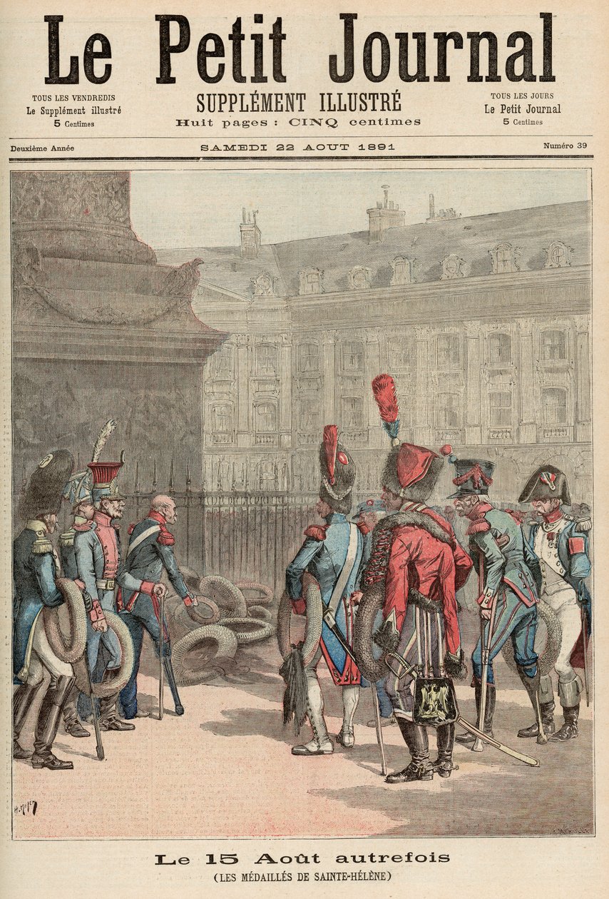 15 sierpnia starego roku: Medale Świętej Heleny, z "Le Petit Journal", 22 sierpnia 1891 r. autorstwa Fortune Louis Meaulle and Henri Meyer