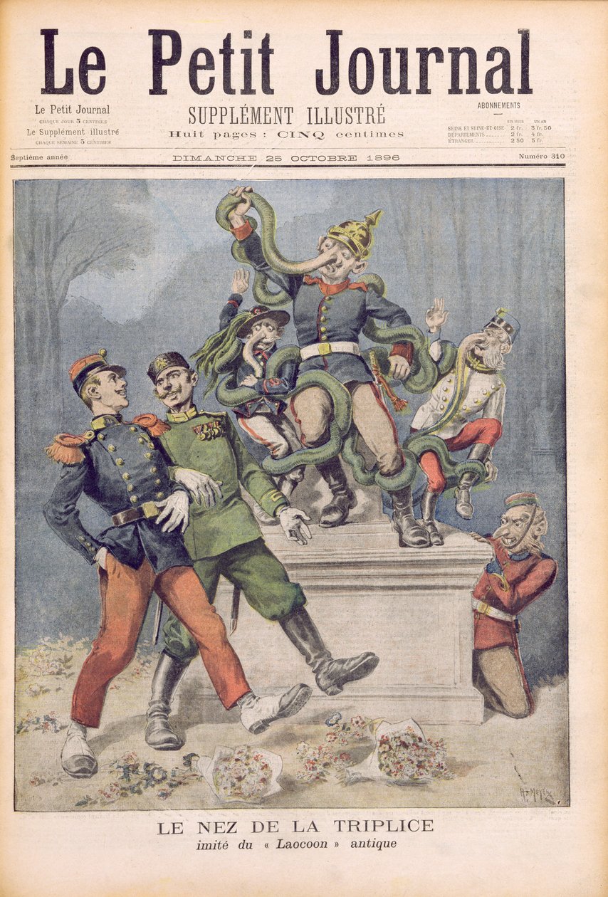 Nos aliantów, według Laokoona, z „Le Petit Journal”, 25 października 1896 r. autorstwa Fortune Louis Meaulle and Henri Meyer
