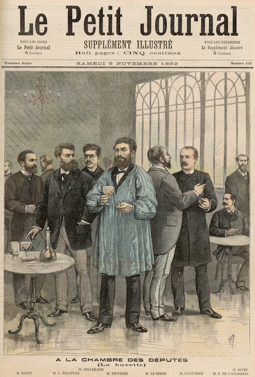 Izba Deputowanych: Sala restauracyjna, z "Le Petit Journal", 5 listopada 1892 r. autorstwa Fortune Louis Meaulle and Henri Meyer