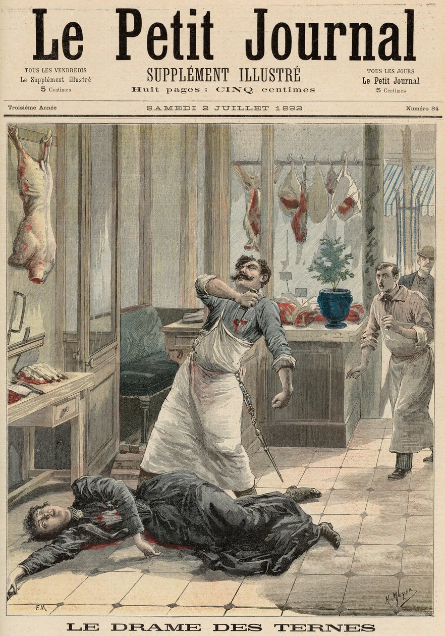 Dramat na Avenue des Ternes, z „Le Petit Journal”, 2 lipca 1892 r. autorstwa Fortune Louis Meaulle and Henri Meyer