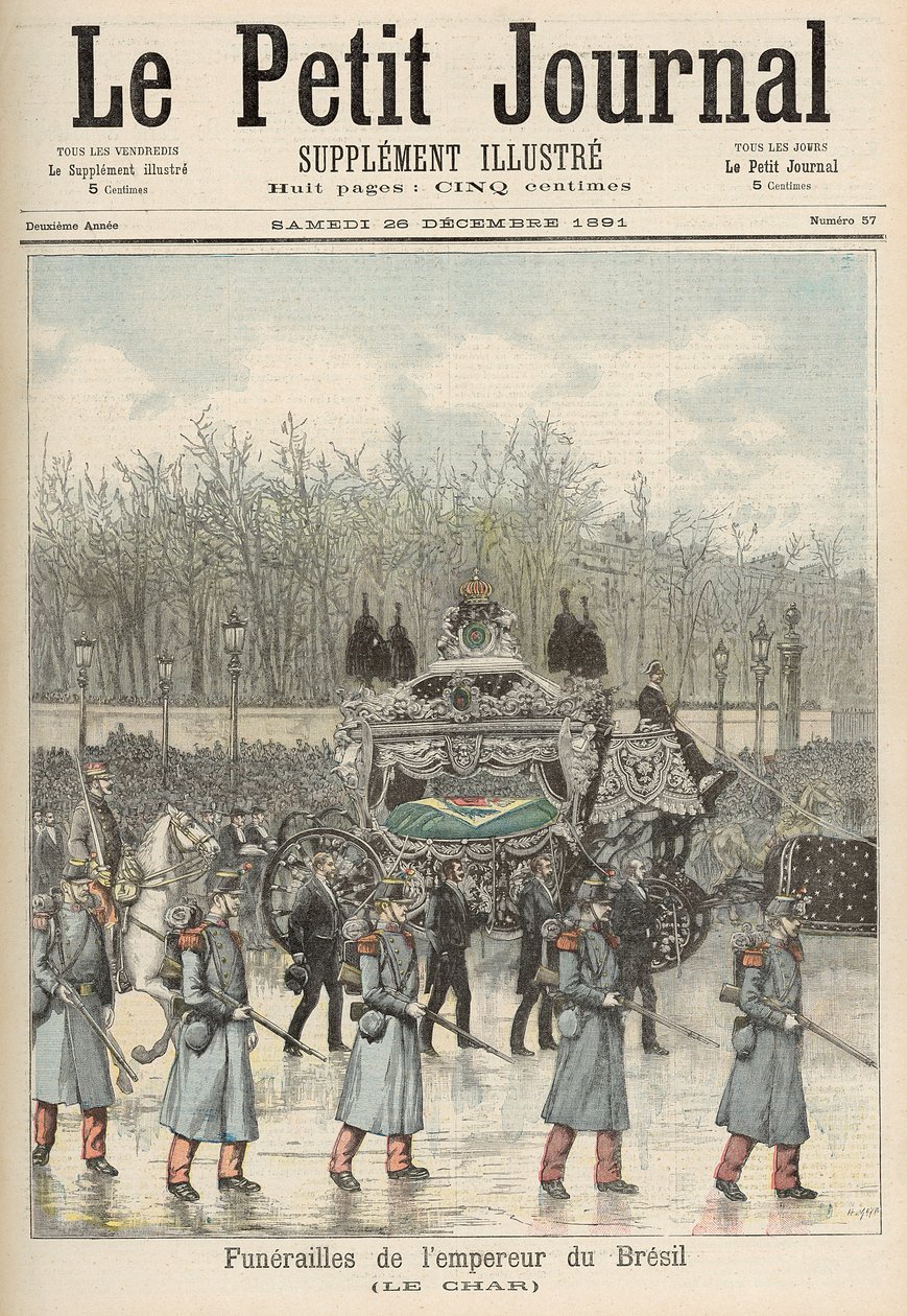 Pogrzeb cesarza Brazylii: Przewóz, z „Le Petit Journal”, 26 grudnia 1891 autorstwa Fortune Louis Meaulle and Henri Meyer