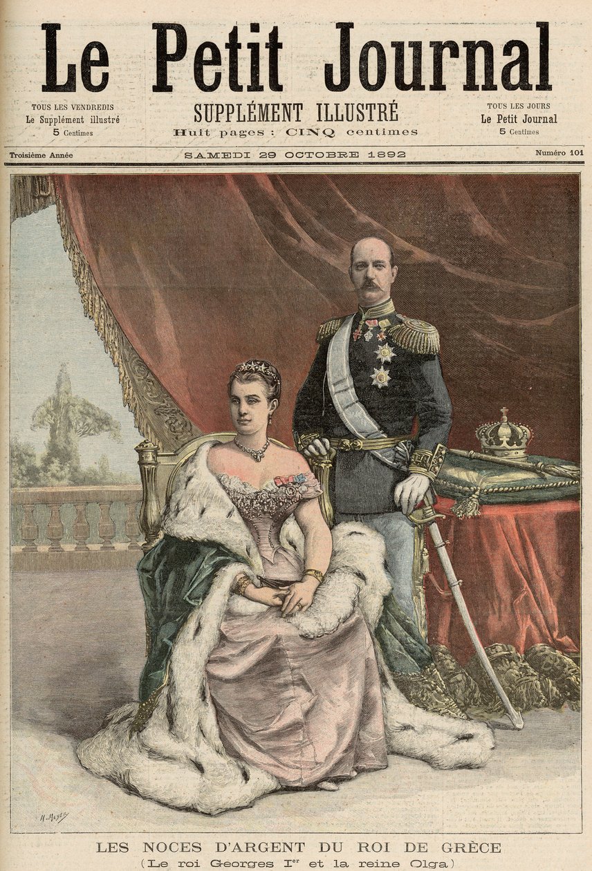 Srebrna rocznica ślubu króla Grecji, z „Le Petit Journal”, 29 października 1892 r. autorstwa Fortune Louis Meaulle and Henri Meyer