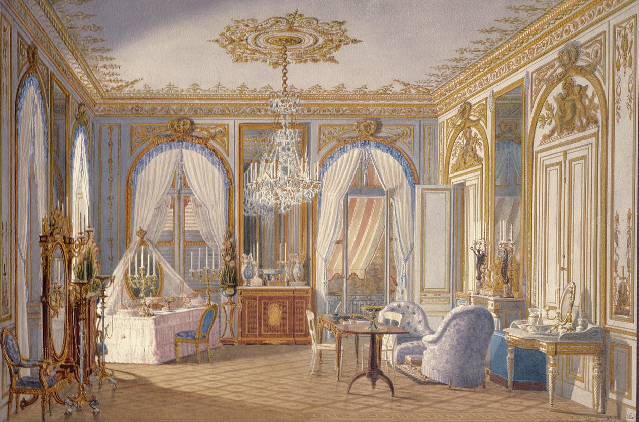 Garderoba cesarzowej Eugenii w Saint-Cloud, 1860 (wc na papierze) autorstwa Fortune de Fournier