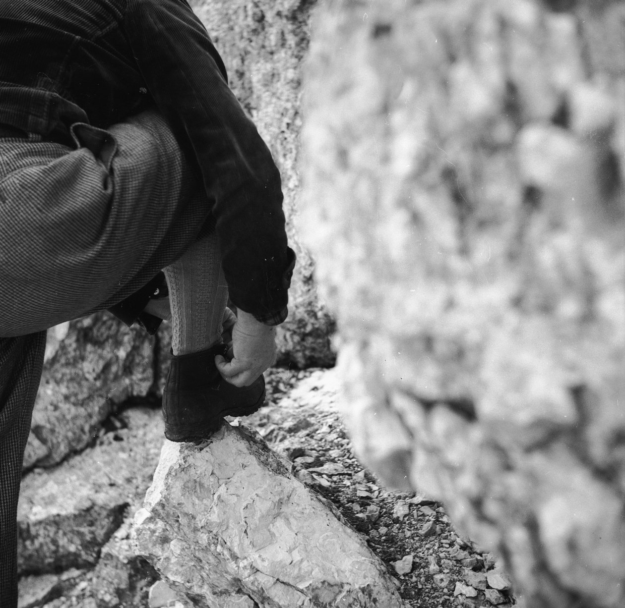 Abruzja, Abetone, Dolomity: wspinacz na Abetone autorstwa Fosco Maraini